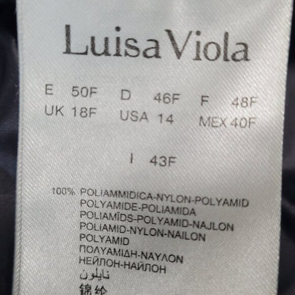 Luisa Viola Black Quilted Imbottito Full Zip & Snap Jacket Italy Made US Size 14 - Picture 3 of 16
